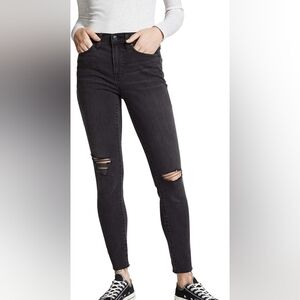 Madewell 9” Mid Rise High Black Skinny Jeans in Black sea